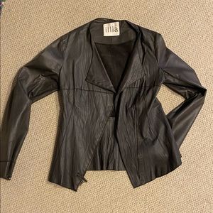 illia brown leather jacket